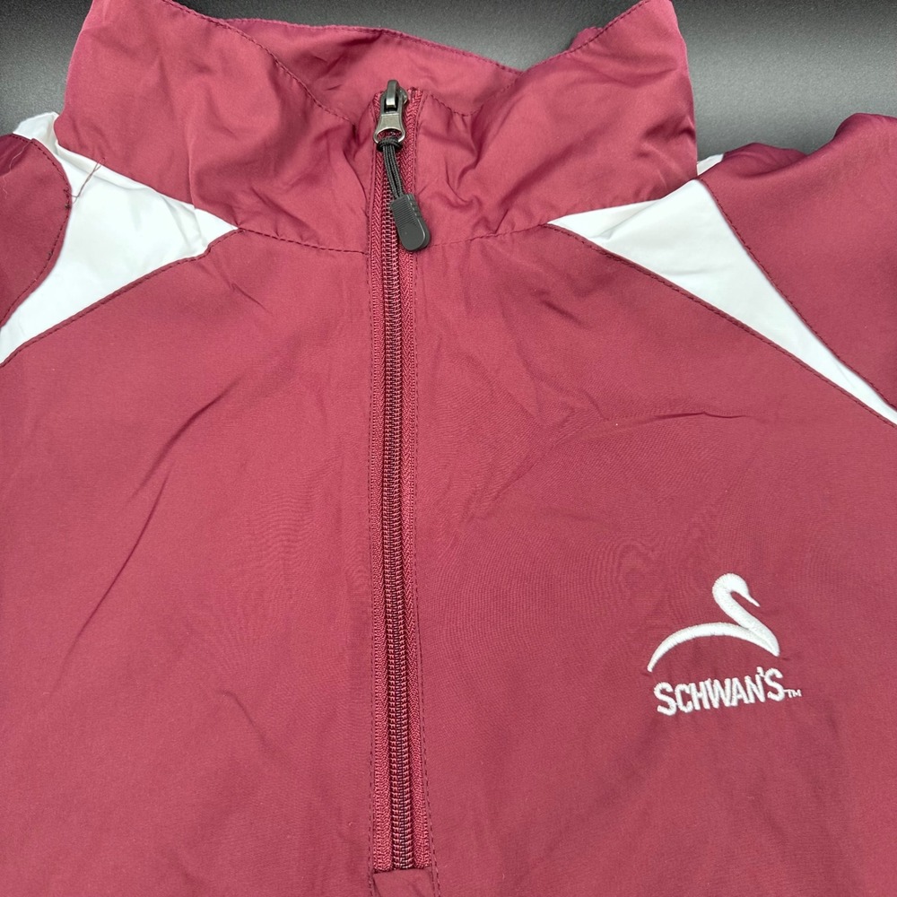 Mens Sport Tek Pullover Jacket XL Burgundy Schwan's Windbreaker Lightweight - Picture 12 of 13